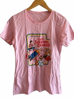 Let’s Summon Demons Tee Pink Retro